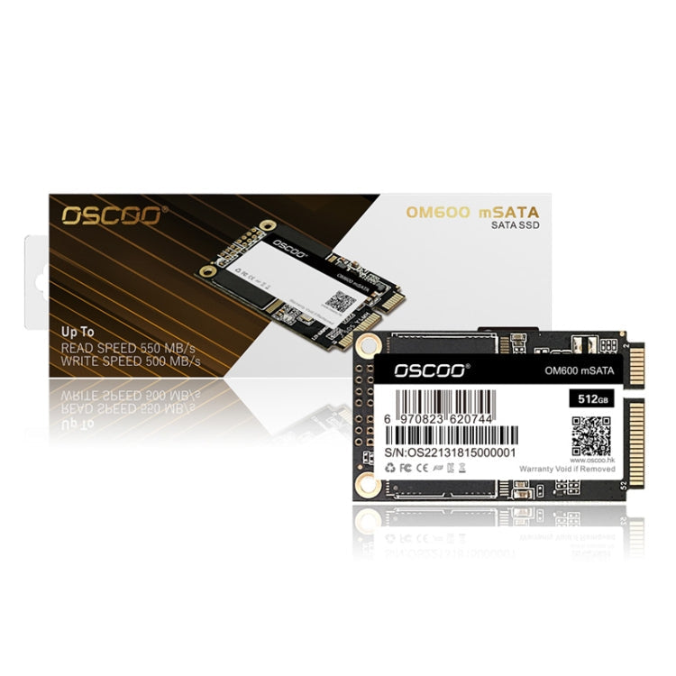 Capacité du disque SSD pour ordinateur OSCOO OM600 MSATA : 512 Go