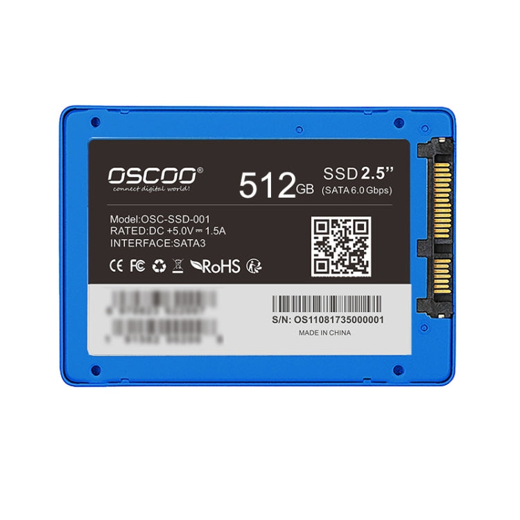 OSCOO SSD-001Blue 2,5 pouces SATA SAP SDA SANT SANT SANTE STRIVE CAPACITÉ : 512 Go