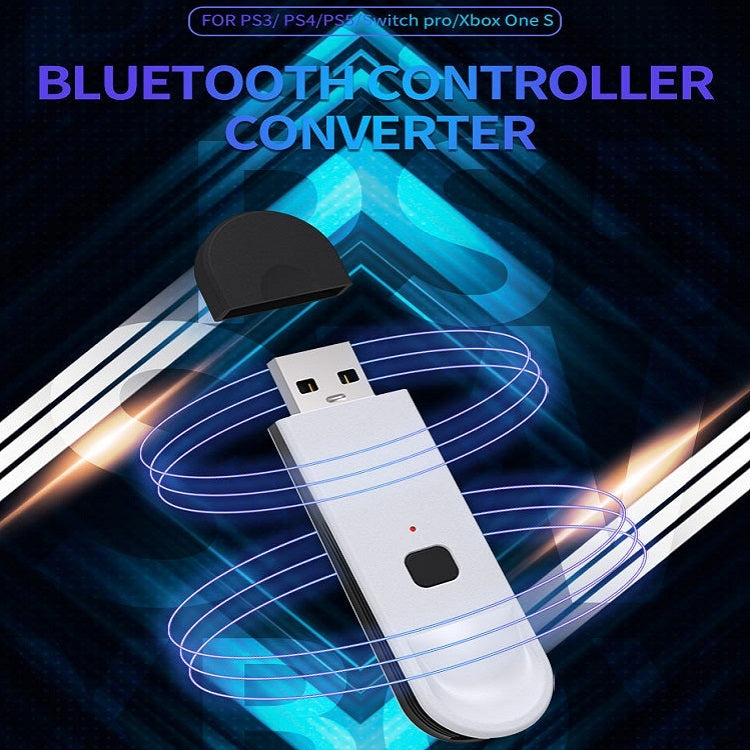 Récepteur de convertisseur de poignée Bluetooth pour PS5 / PS3 / PS4 / Switch Pro / Xbox One / Slim (Blanc)