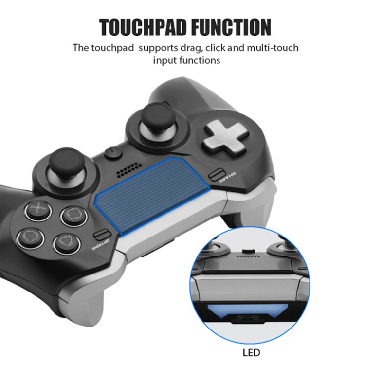 Manette Bluetooth sans fil HS-PS4125 avec éveil somatosensoriel Pour PS4/PC Couleur du produit : Noir