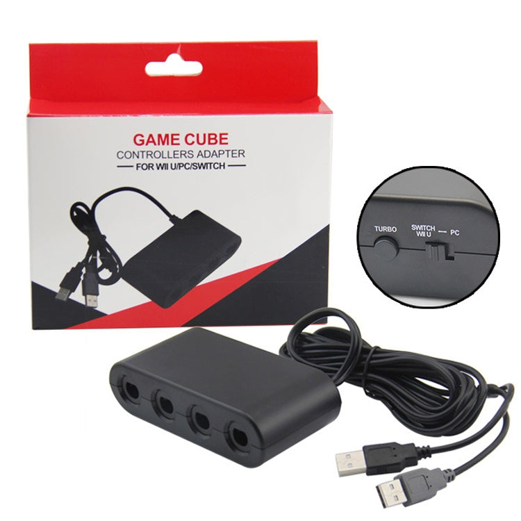 Mango GC a Wii U / PC / adaptador convertidor de interruptor (Negro)