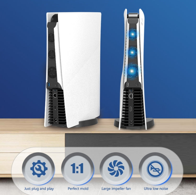 Ventilateur de refroidissement pour console de jeu pour PS5 (blanc)