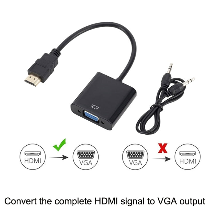 ZHQ008 HD HDMI a VGA convertidor con Audio (Negro)