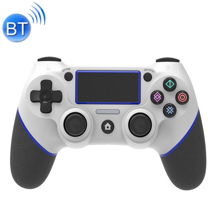 Gamepad de goma de Bluetooth Inalámbrico Para PS4 (Azul Blanco)