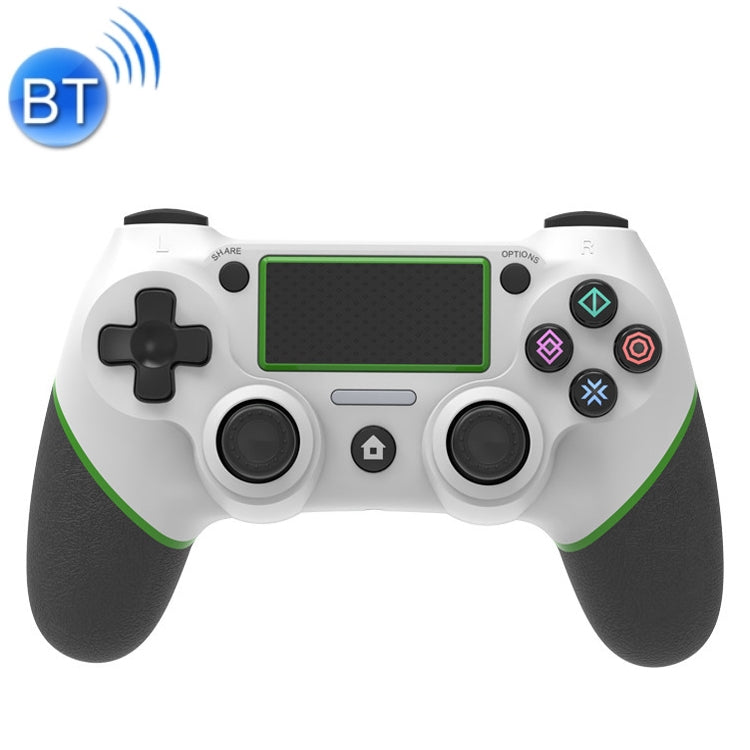Manette de jeu en caoutchouc sans fil Bluetooth pour PS4 (vert blanc)