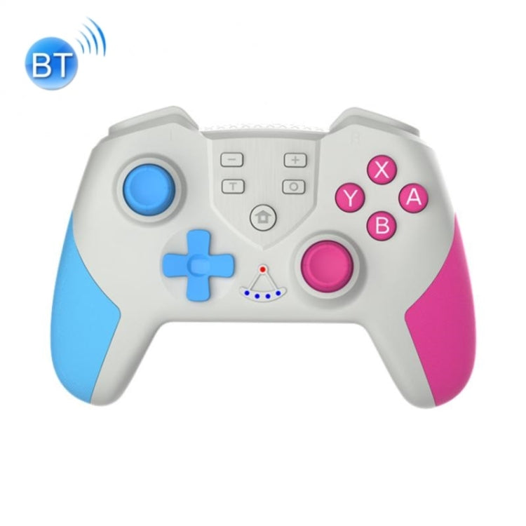 T23 Macro Programming Six-Axis Wireless Bluetooth Handle with NFC For Switch Pro (Pink Blue)