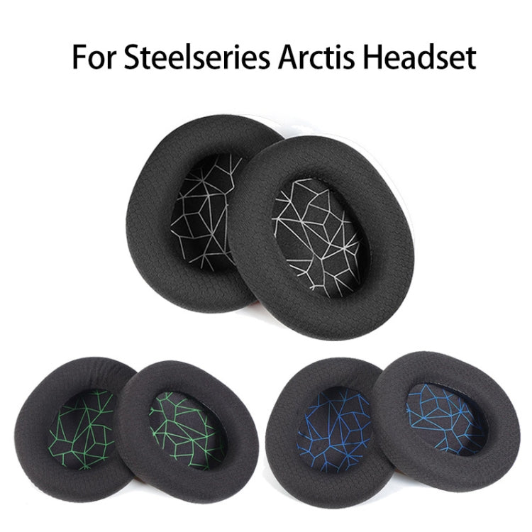 Coussinets d'oreille en éponge pour Steelseries Arctis Pro / Arctis 3 / 5 / 7 (Green Printing Mesh)