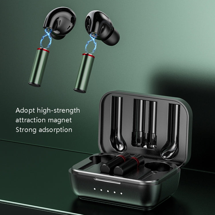 Y28 Wireless Magnetic In-Ear Sports Noise Canceling Earphone (Black + Green)