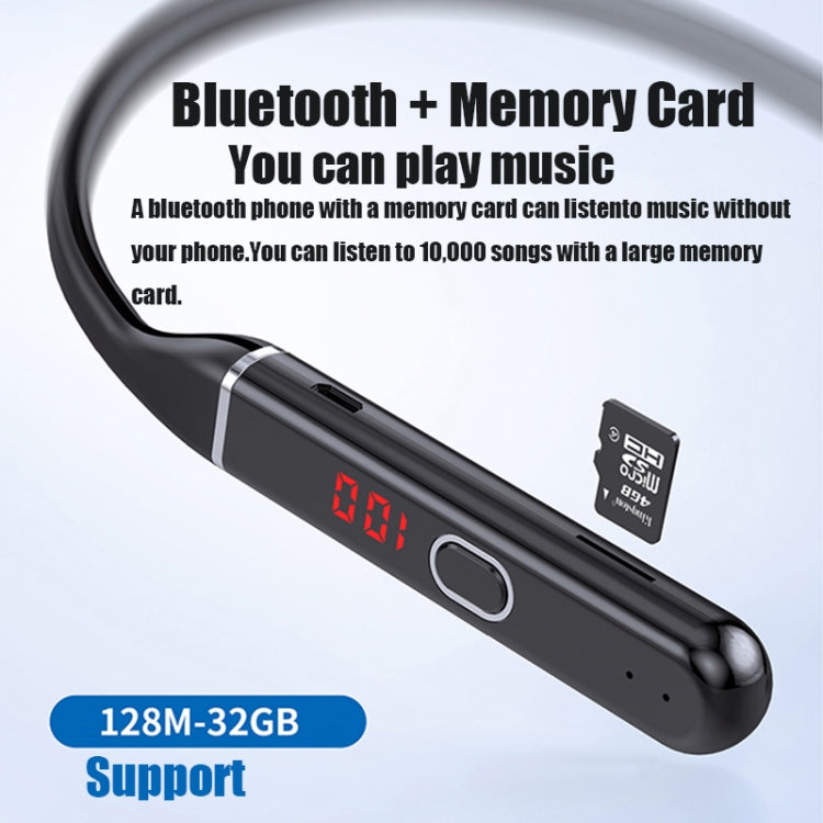 S650 HIFI Bluetooth Wireless NeckBand Support TF Card (Black)