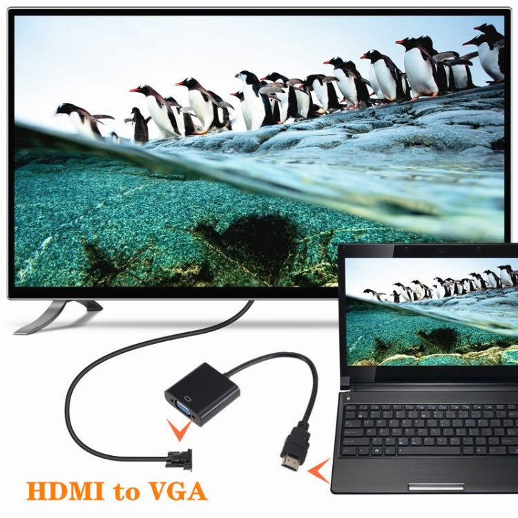 ZHQ007 HD 1080P Convertisseur HDMI vers VGA (Blanc)