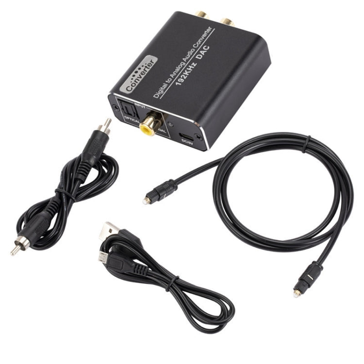Hôte de convertisseur audio numérique vers analogique YP018 + câble USB + câble à fibre optique + câble coaxial
