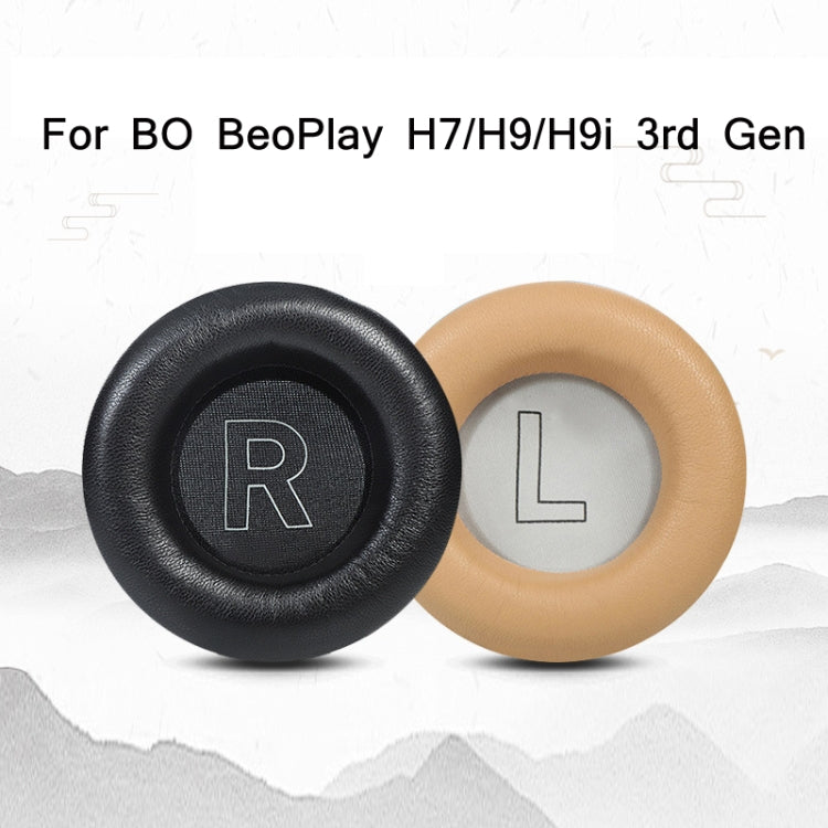Genuine Leather Sponge Earmuffs for Bo Beoplay H7 / H9 / H9I 3RD (Apricot)