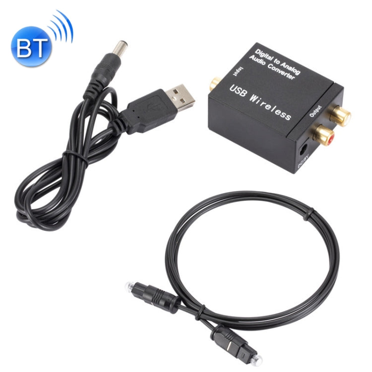 YP028 Bluetooth Digital al convertidor de Audio analógico especificación: host + Cable USB + Cable de fibra Óptica