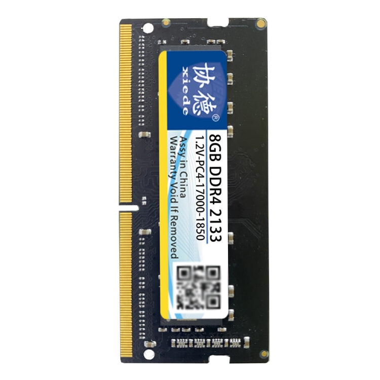 Xiede X058 DDR4 NB 2133 Full Compatibility Notebook Capacité de la mémoire RAM : 8 Go