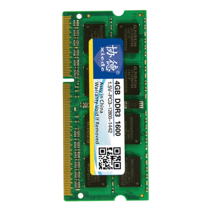 Xiede X046 DDR3 NB 1600 Capacité de mémoire RAM complète portable : 4 Go