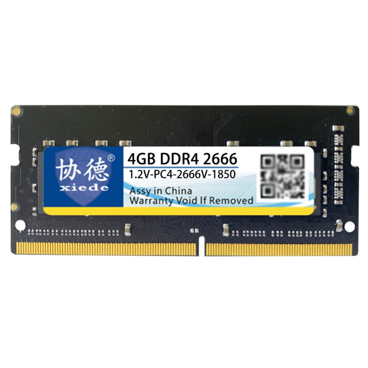 Xiede X063 DDR4 NB 2666 Compatibilité complète des Rams pour ordinateur portable Capacité de mémoire : 4 Go