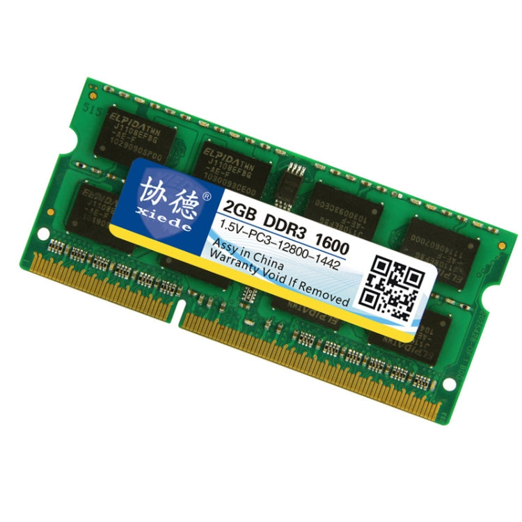Xiede X045 DDR3 NB 1600 Rams complets pour ordinateur portable Capacité de mémoire : 2 Go