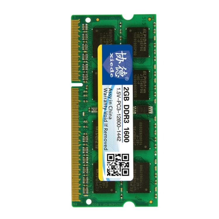 Xiede X045 DDR3 NB 1600 Rams complets pour ordinateur portable Capacité de mémoire : 2 Go