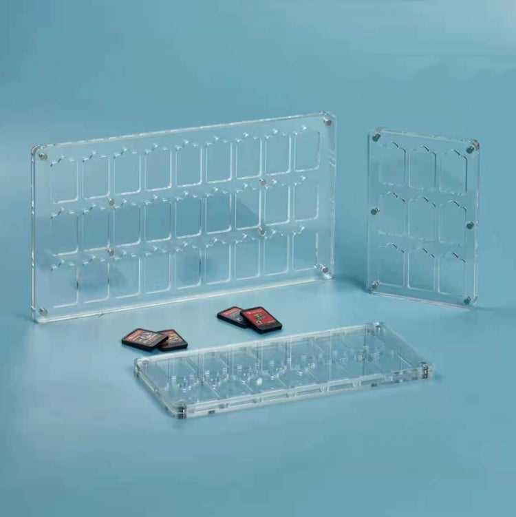 Boîte de rangement de carte magnétique en cristal transparent à 14 grilles pour interrupteur