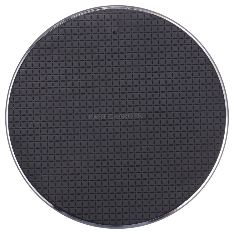 Q25 15W Pattern Pattern Desktop Metal Round Wireless Charger (Black)