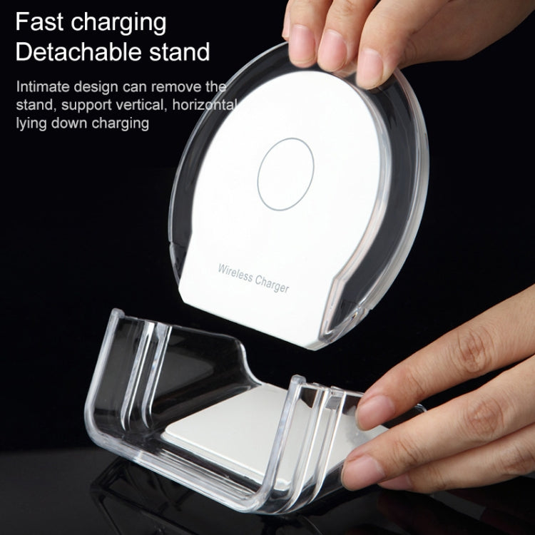 A9199 10W 3 in 1 Vertical LED Crystal Wireless Charger (White)