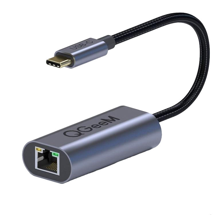 Adaptador QGEEM QG-UA05 USB-C a Ethernet (Gris Plateado)