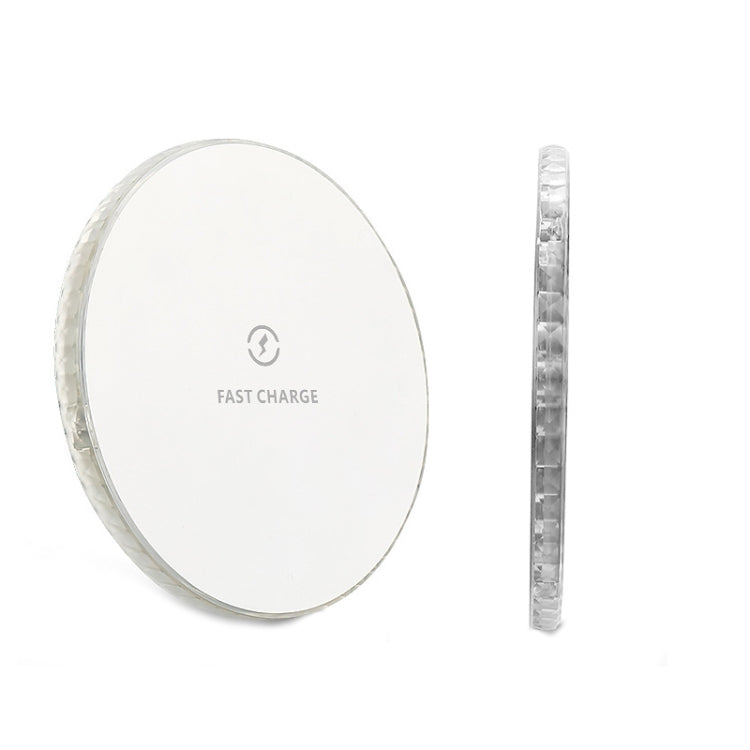 15W Smart Aperture Round Desktop Wireless Charger (White)