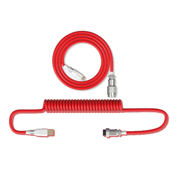 Type-C Detachable Gaming Teclado mecánico Cable de datos longitud: 2.2m (Rojo)