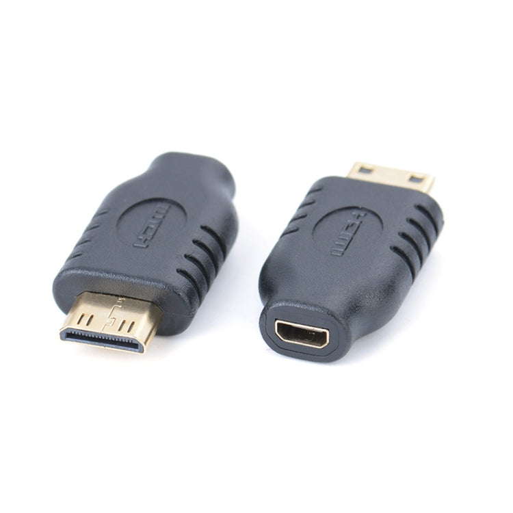 2 PCS Mini Micro HDMI Adapter C Male to D Female (Black)