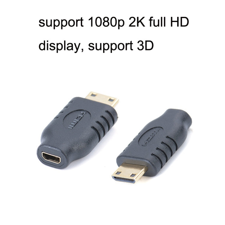 2 PCS Mini Micro HDMI Adaptador C Macho a D Mujer (Negro)