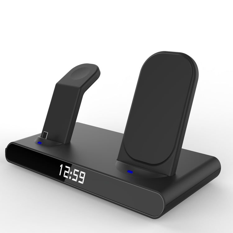 SY-011 15W Wireless Fast Charge Stand reloj Tres en uno Cargador Inalámbrico plegable (Negro)
