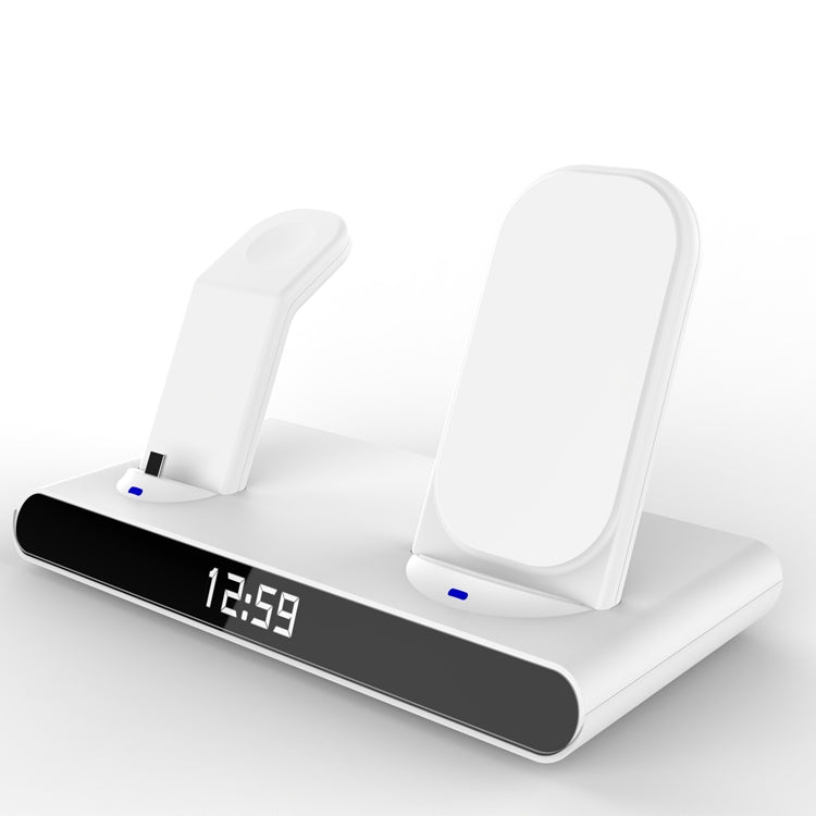 SY-011 15W Wireless Fast Charge Stand reloj Tres en uno Cargador Inalámbrico plegable (Blanco)