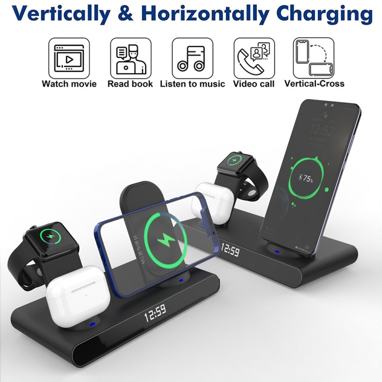 SY-011 15W Wireless Fast Charge Stand watch Three in one Foldable Wireless Charger (Black)