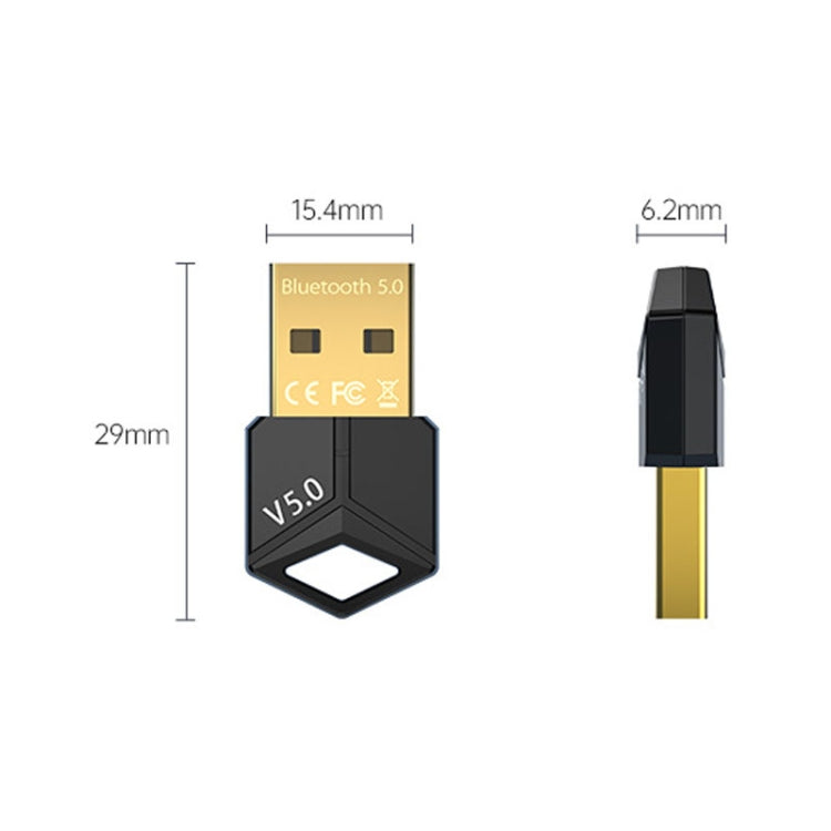 2 PCS USB Bluetooth Adapter 5.0pc Wireless Audio Audio Transmitter Color: Black