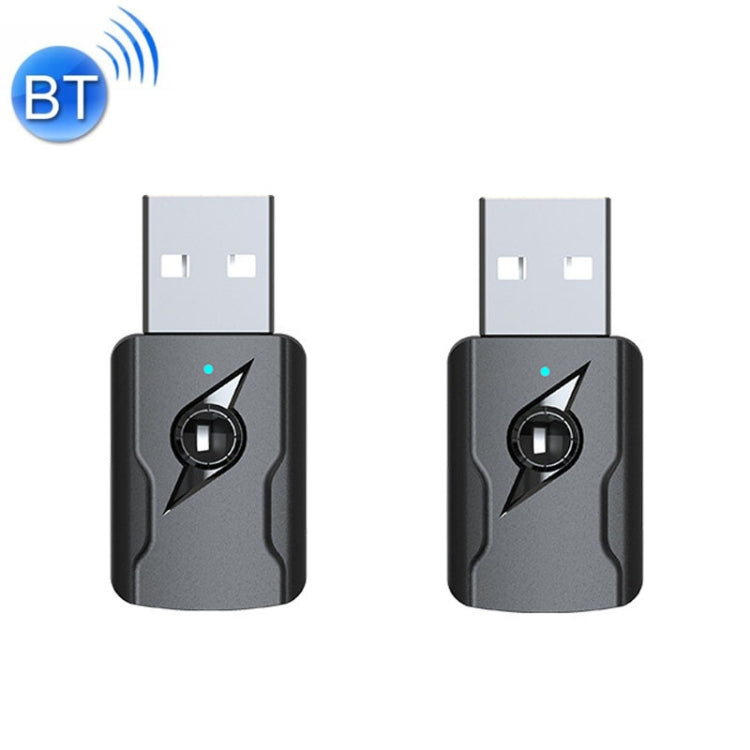 2 PCS 5.0 Transmetteur Bluetooth Récepteur AUX USB Adaptateur audio pour ordinateur à double sortie