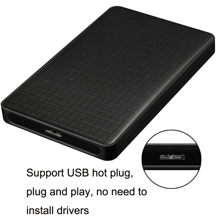 Boîtier de disque dur SATA mobile E39 2,5 pouces USB3.0 (noir)