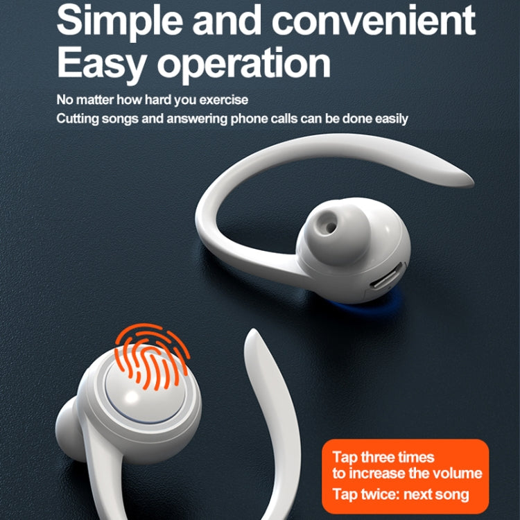 A1S Écouteurs Bluetooth suspendus Incorporation d'oreille True Sound Sports Individuel Nos écouteurs (Blanc)