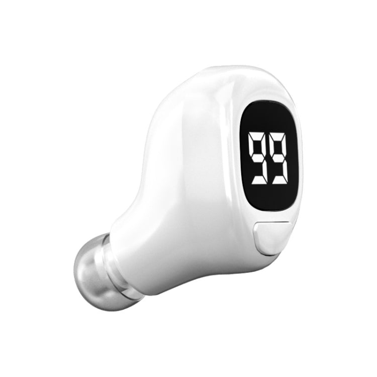 Auriculares Bluetooth F6 Mini invisible Ear Business Pantalla Digital Auricular (Blanco)