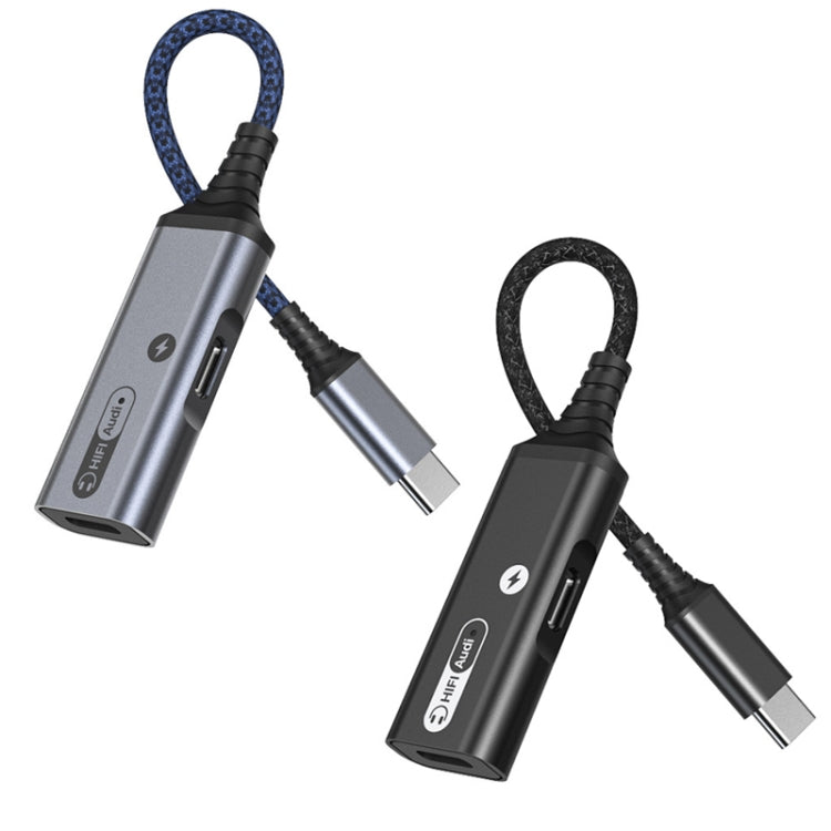 MH338A Câble adaptateur double type C / USB-C Câble de charge audio en direct (noir)
