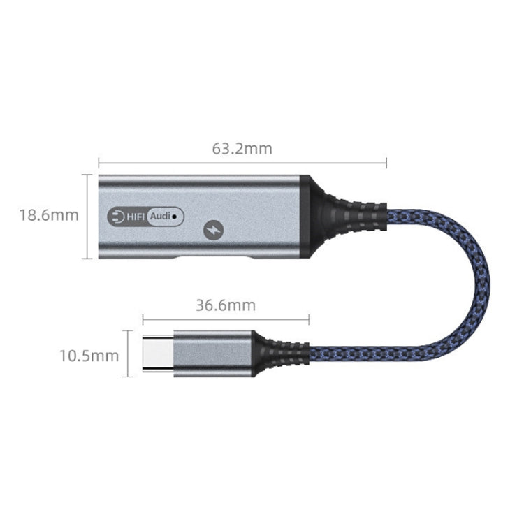 MH338A Dual Type C / USB-C Adapter Cable Live Audio Charging Cable (Grey)