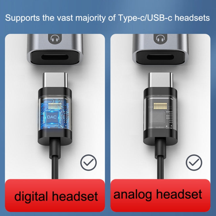 MH338A Câble adaptateur double type C / USB-C Câble de charge audio en direct (gris)