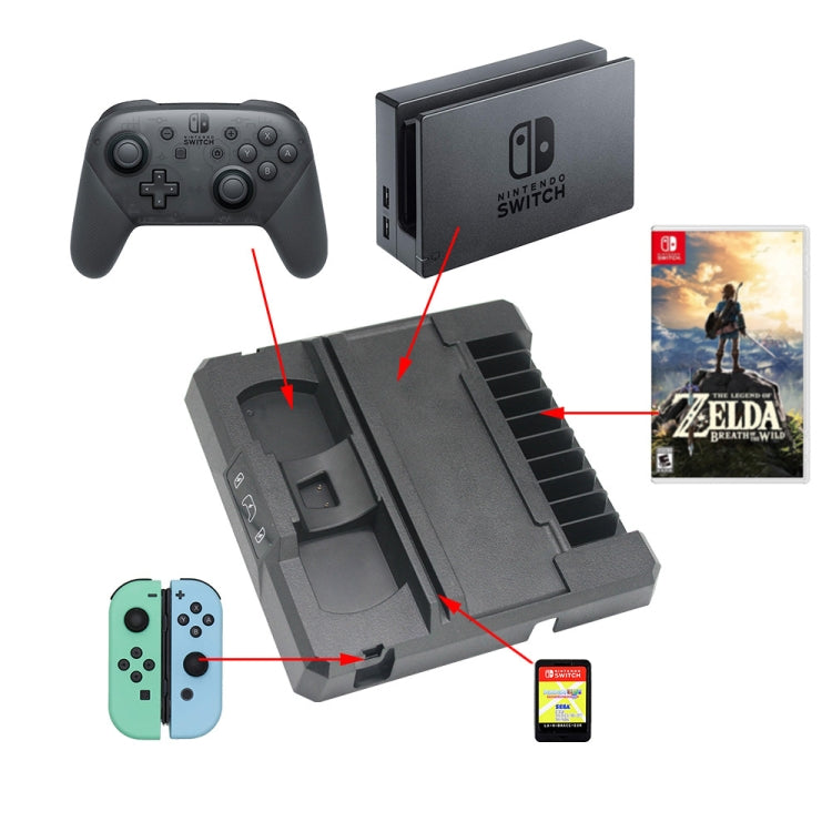 Soporte de almacenamiento de Base de Carga de la consola de juegos multifuncional Para Nintendo Switch