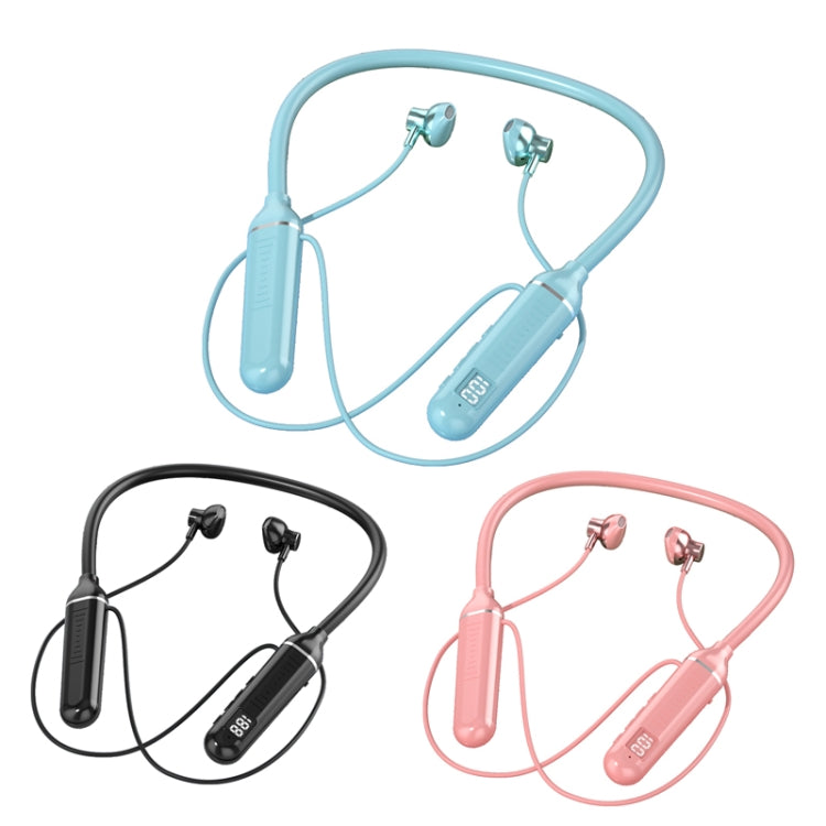 YD-36 Wireless Bluetooth Neck-mounted Headphones with Digital Display Function (Pink)
