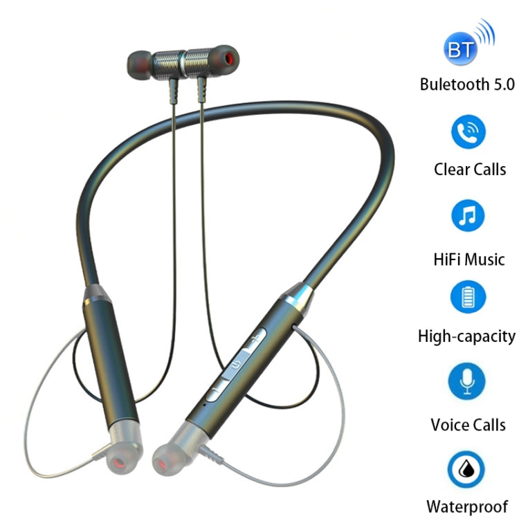 YD08-2 Cancelación de ruido Stereo Sports Wireless Bluetooth Montado a los Auriculares (Negro)