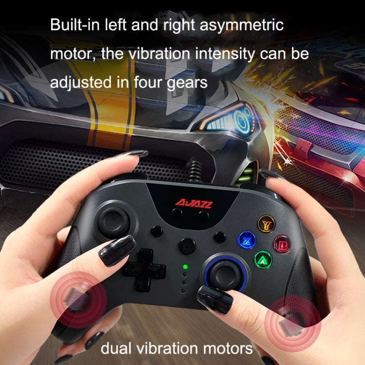 AJAZZ AG110 Wired Vibration Sensing GamePad Pour Xbox Longueur du câble : 2 m (Bleu Blanc)