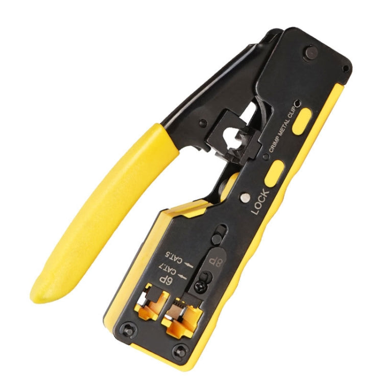 6p8p Seven-hole Crystal Wire Network Cable Network Pliers (Yellow)