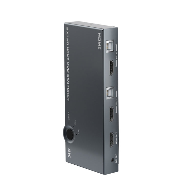 Commutateur HDMI KVM 2 en 1 sortie 4K 60Hz USB SWLTCH SPISTITER COLSE DOG (gris argenté)