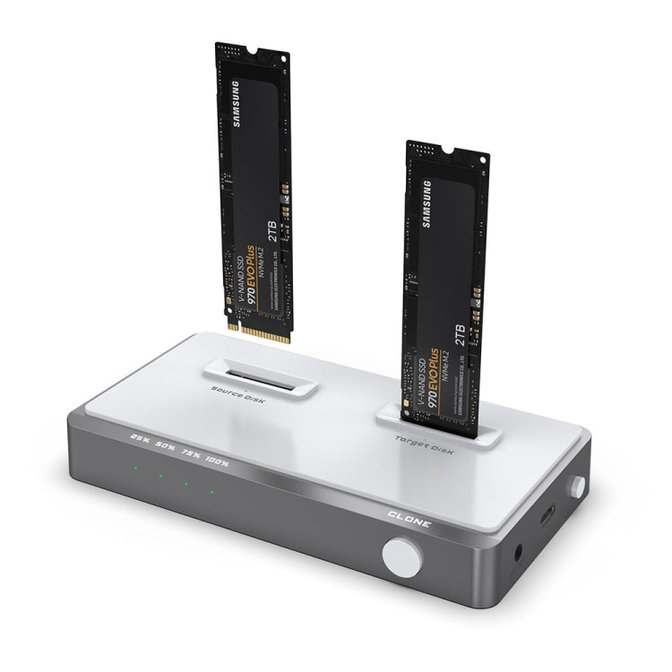 USB 3.2 Gen2 Dual M.2 Solid State Drive Enclosure NVME Docking Station EU Plug