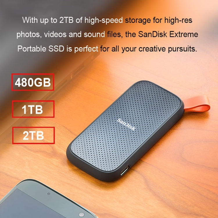 Sandisk E30 COMPACTO de ALTA VELOCIDAD USB3.2 Mobile SSD Solid State Drive Capacidad: 480GB