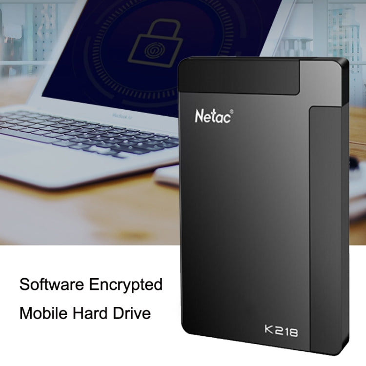 NETAC K218 HIGH SPEED 2.5 Inch Software Encrypted Mobile Hard Drive Capacity: 1TB